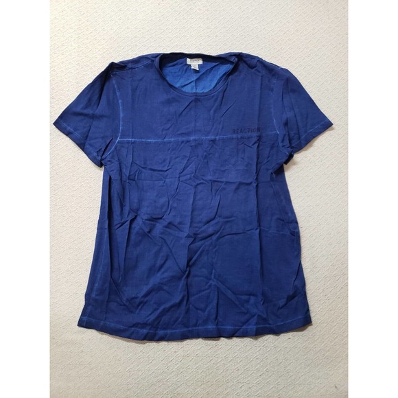 Kenneth Cole Reaction‎ Shirt Womens Large Blue Short Sleeve Round Neck Comfort - Picture 1 of 8